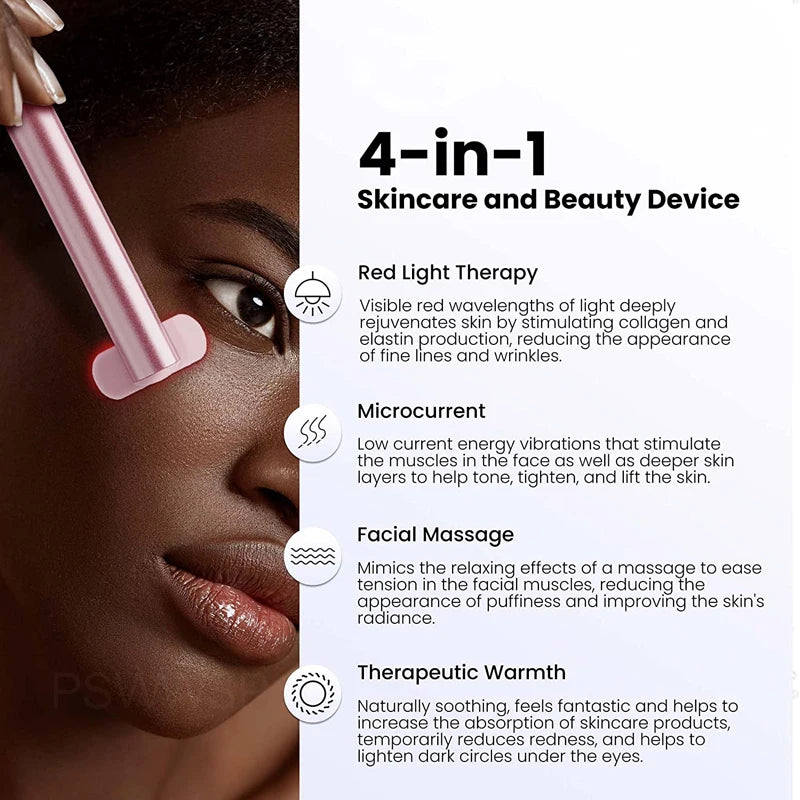 EMS Eye Vibration Massager Wand Facial Beauty Tool for Removing Wrinkles Dark Circles Pockets - Skin Care Device